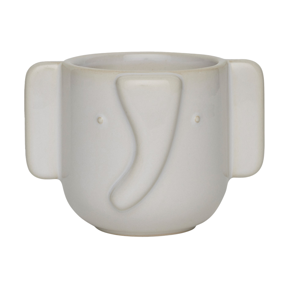OYOY Olifant bloempot o9,6 cm Offwhite | Scandinavisch Interieur | Bloempotten | Wit