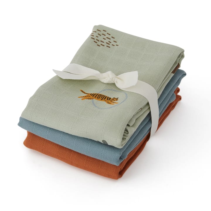 OYOY Mini Muslin Square handdoek/deken 3-pack, Tiger OYOY