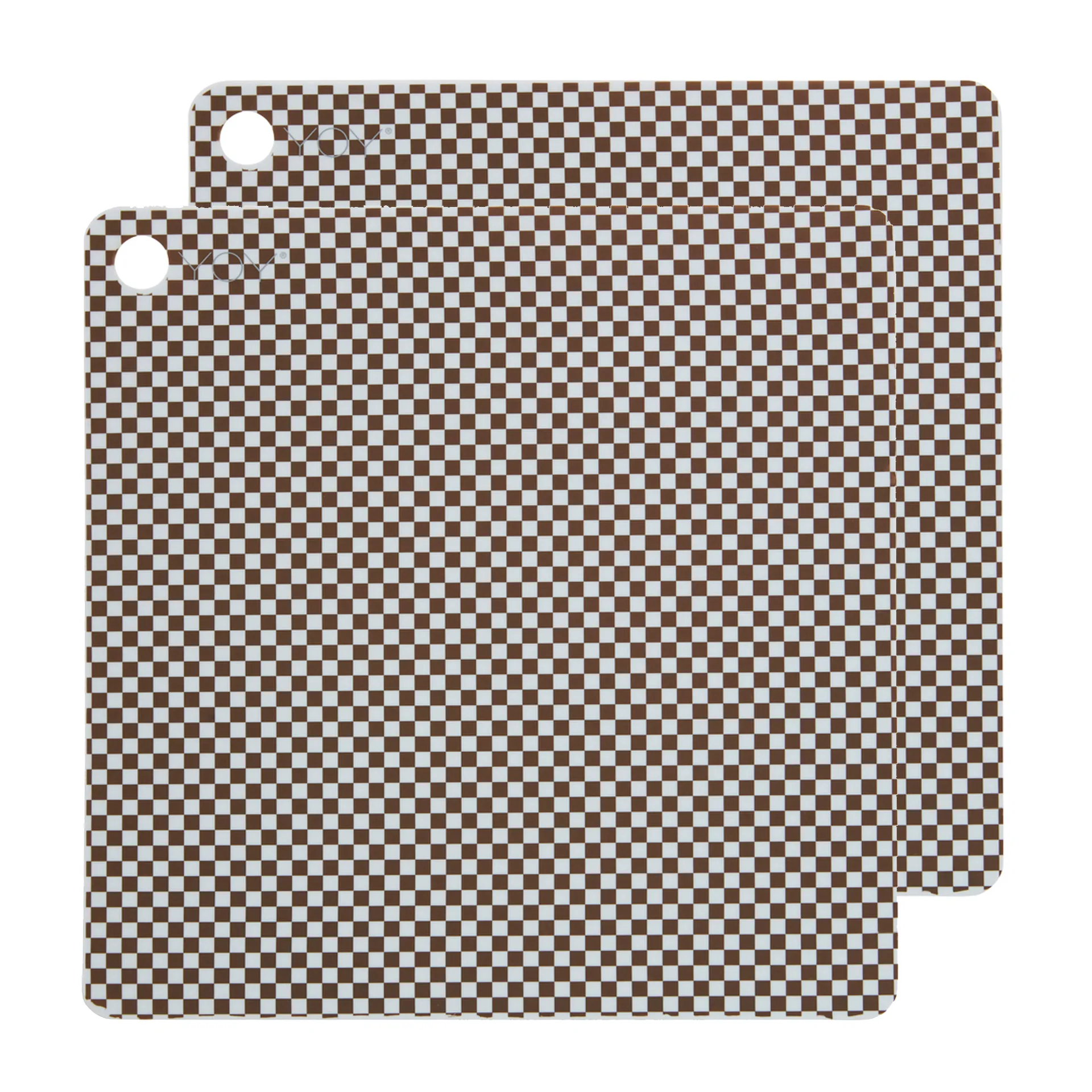 OYOY placemat vierkant 2-pack, Dusty blue-choco OYOY