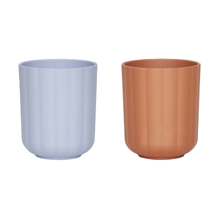 Pullo beker 2-pack - Caramel-ice blue - OYOY