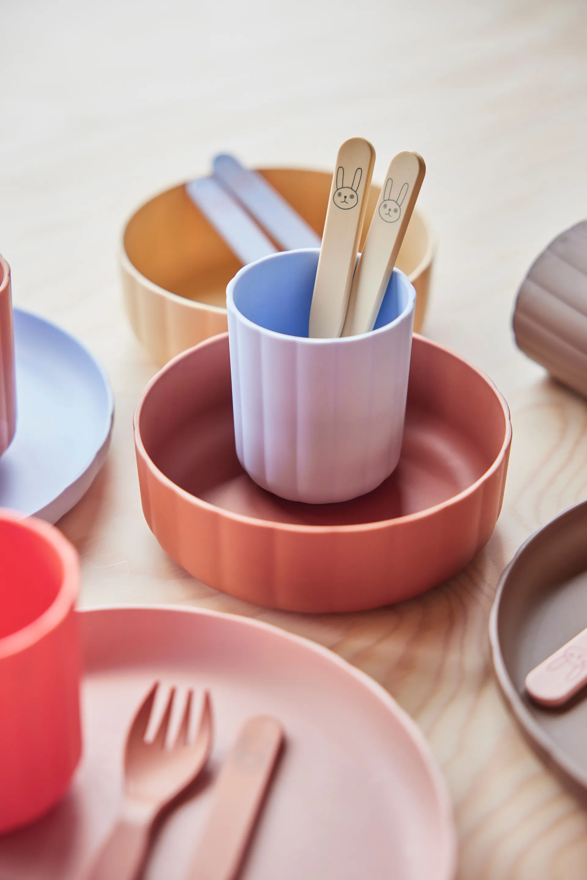 Pullo beker 2-pack, Caramel-ice blue OYOY