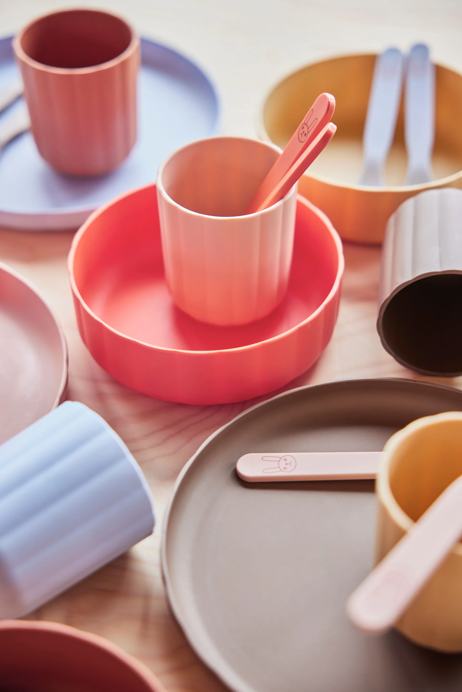 Pullo beker 2-pack, Caramel-ice blue OYOY