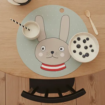 Rabbit placemat - Minty - OYOY