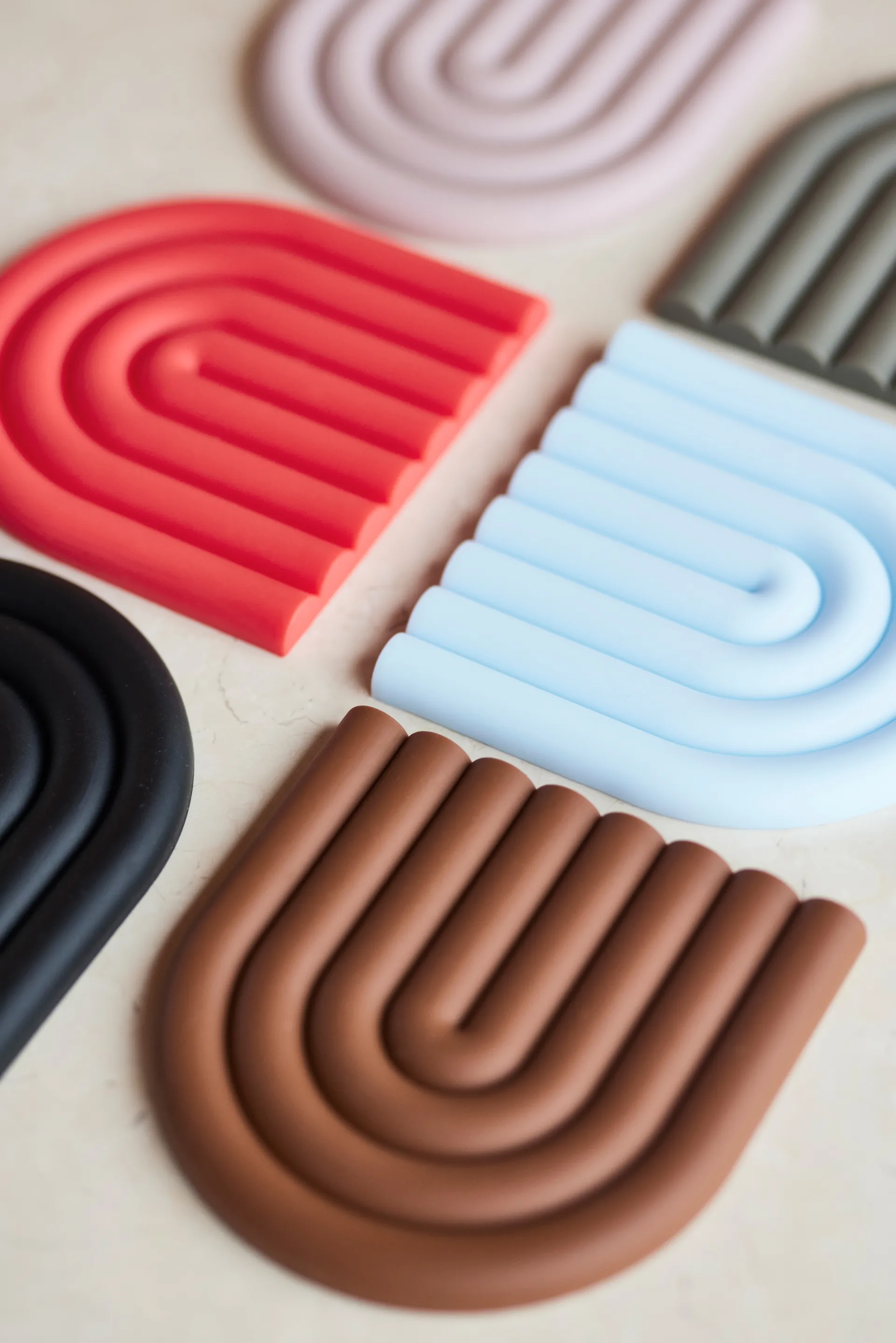 Rainbow placemat 15x15 cm, IJzig blauw OYOY