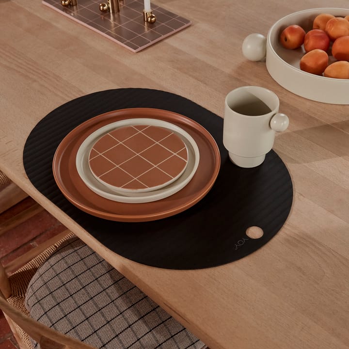 Ribbo placemat 2-pack, Zwart OYOY