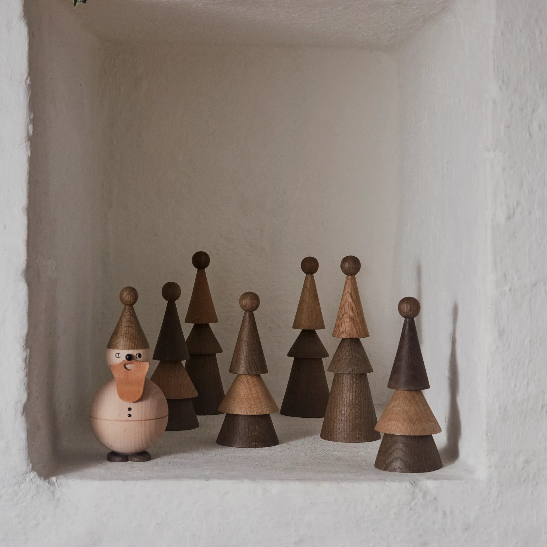 Santa Claus houten figuur, Beukenhout-eikenhout-leer OYOY