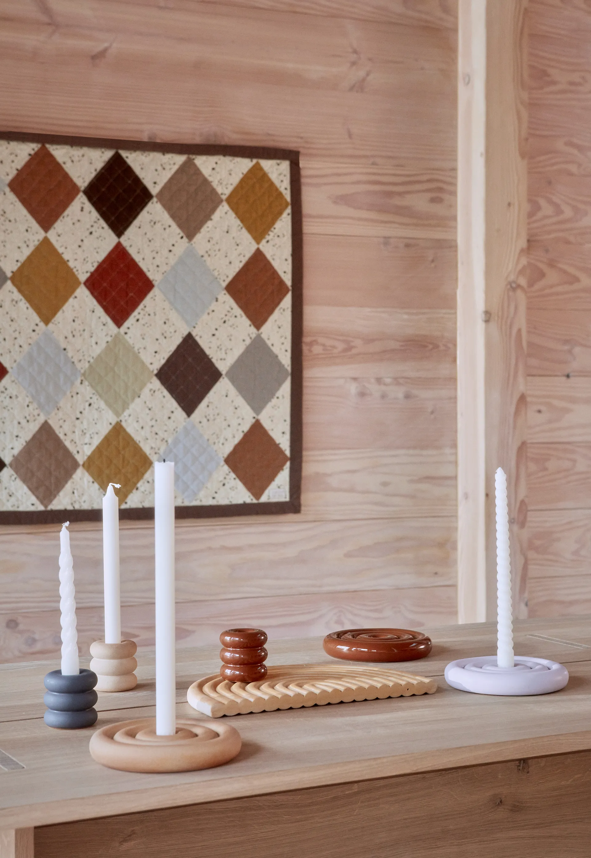 Savi kandelaar 6,5 cm, Beige OYOY