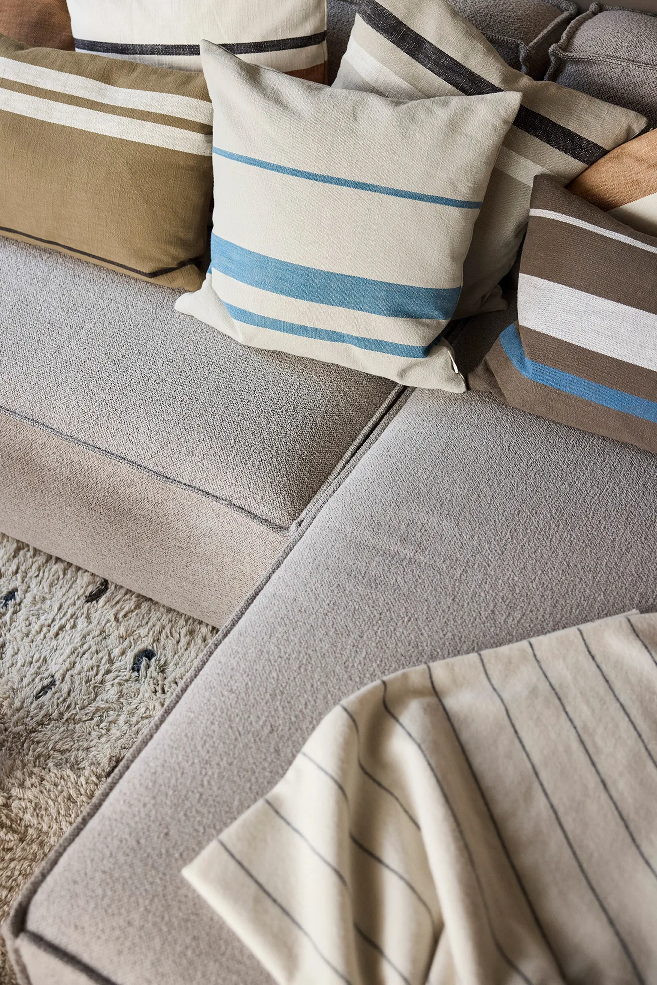 Sofuto kussenhoes 50x50 cm, Blue-clay OYOY