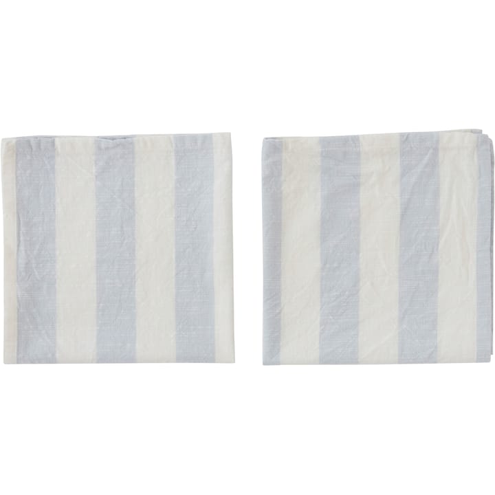 Striped servet 45x45 cm 2-pack - Ice Blue - OYOY