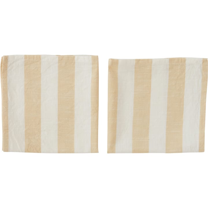 Striped servet 45x45 cm 2-pack - Vanilla - OYOY