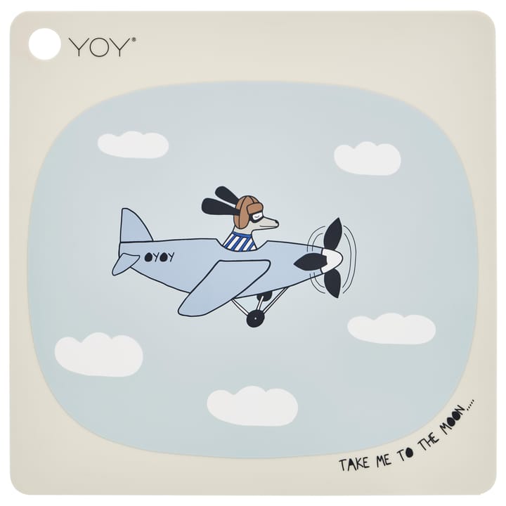 Take me to the moon placemat - blauw-grijs - OYOY