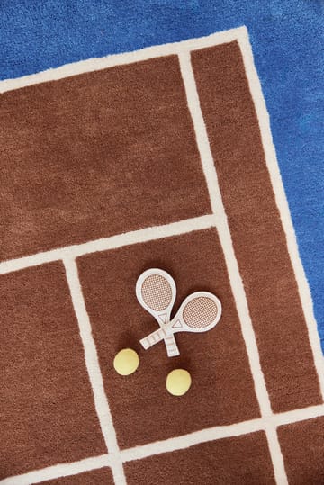Tennis vloerkleed - Caramel-Optic blue, 88x150 cm - OYOY