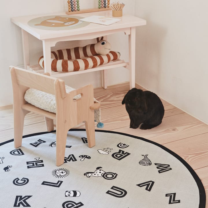 The alphabet vloerkleed Ø120 cm - Grijs - OYOY