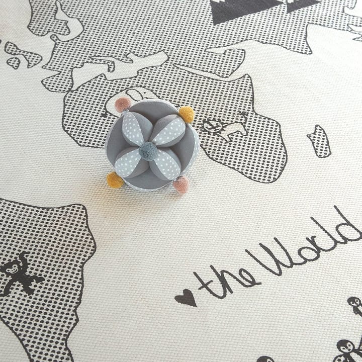 The world kids vloerkleed Ø 135 cm., zwart-gebroken wit OYOY