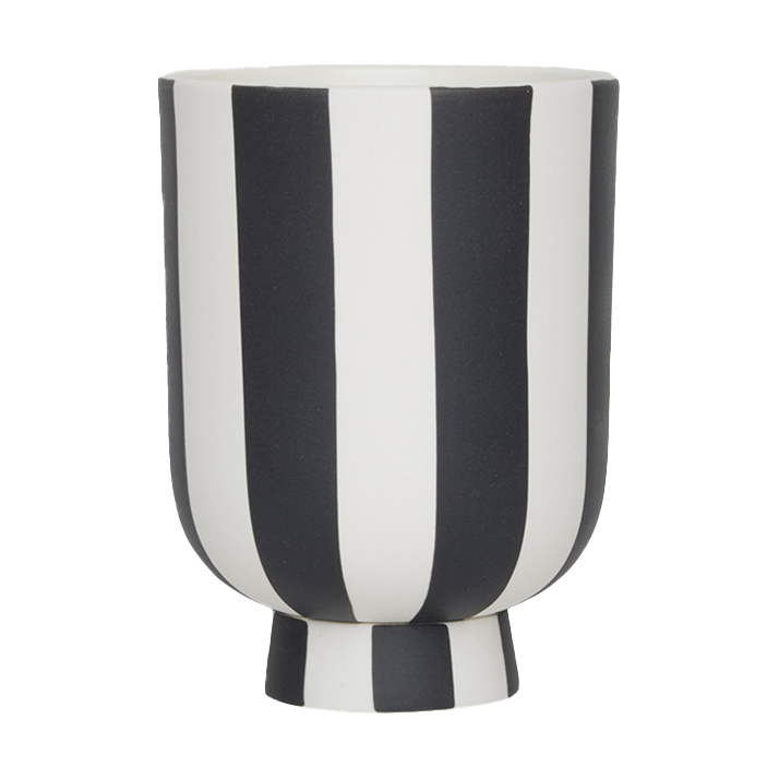 OYOY Toppu bloempot o8 cm Black-white | Scandinavisch Interieur | Vazen | Wit