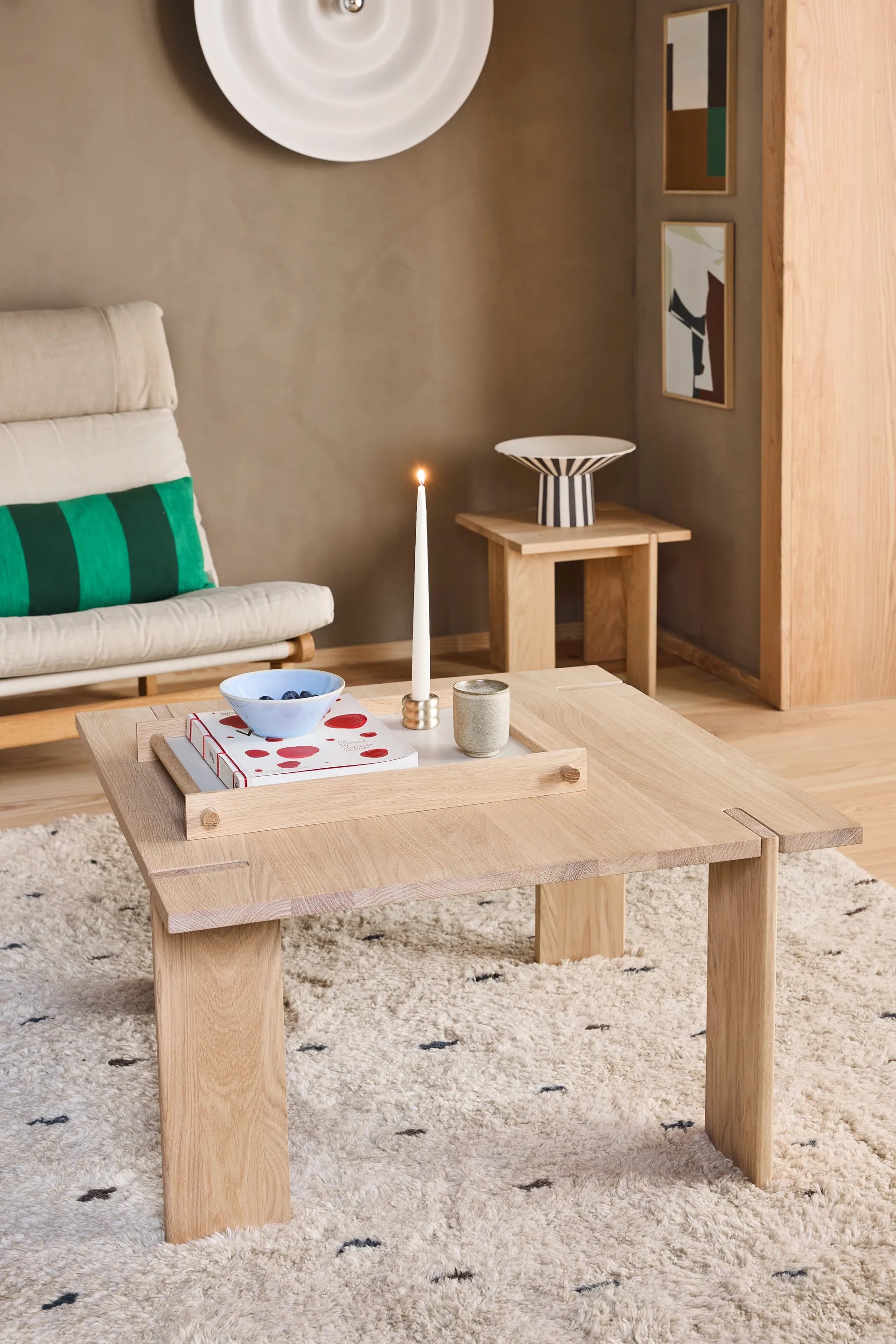 Toppu centerpiece hoog Ø30x17 cm, White-black OYOY