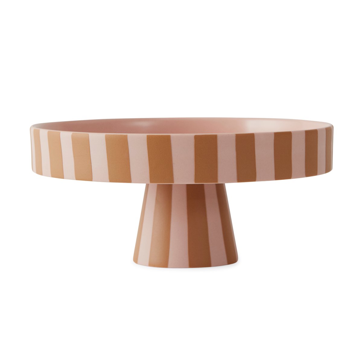 OYOY Toppu taartbord met voet o20 cm Caramel-rose | Scandinavisch Interieur | Serveerschalen & -schotels | Roze