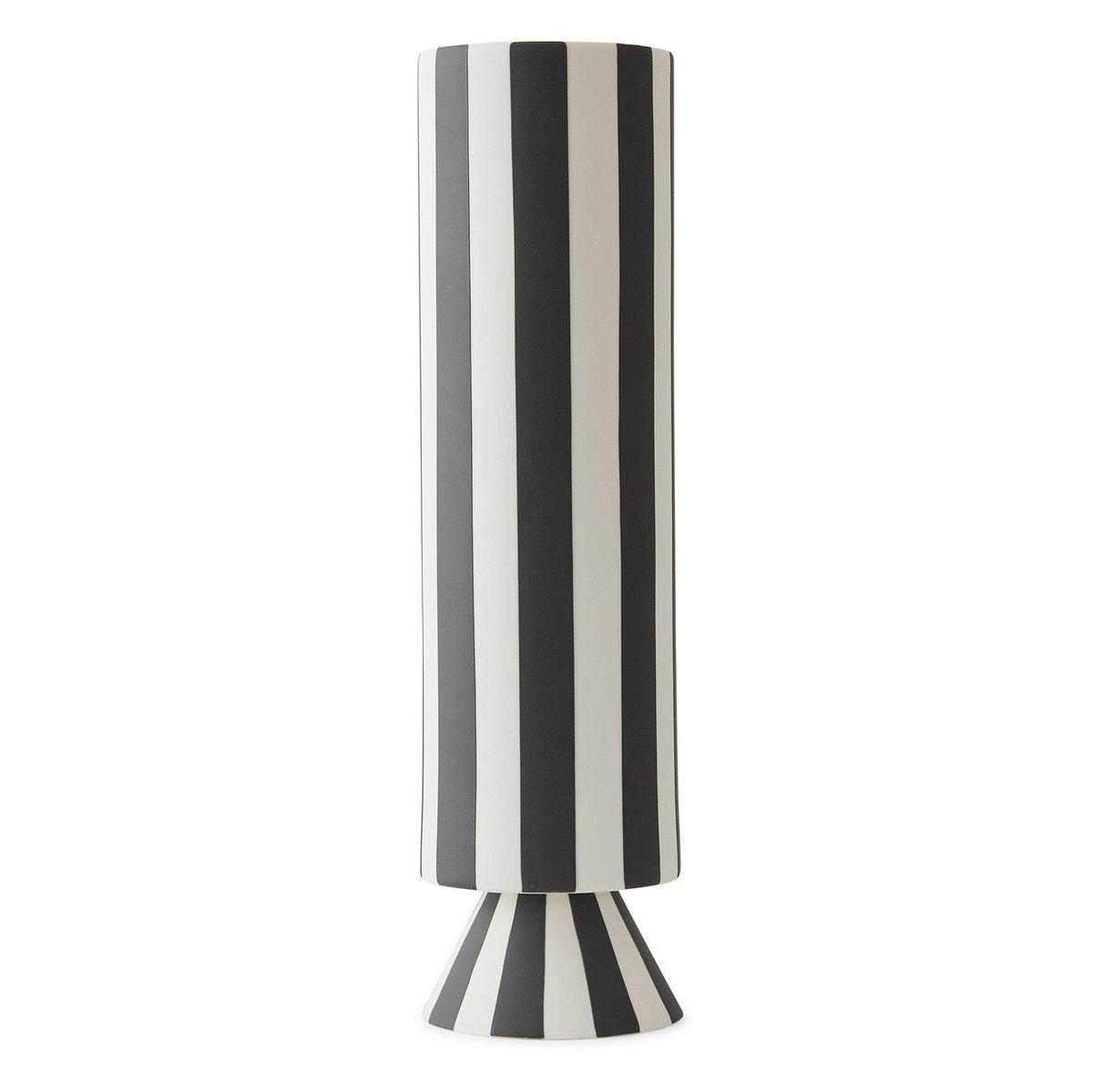 OYOY Toppu vaas 31 cm Wit-zwart | Scandinavisch Interieur | Vazen | Zwart