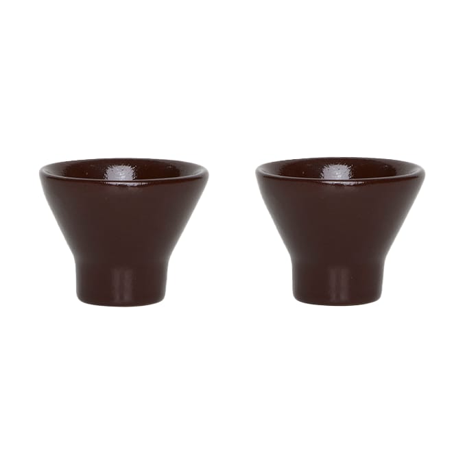 Yuka eierdopje 2-pack - Dark Terracotta - OYOY