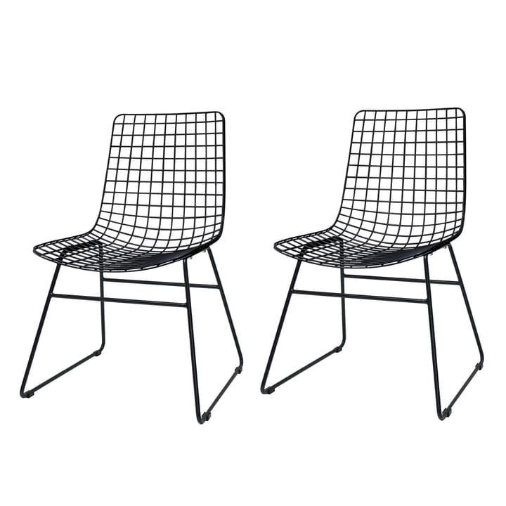 Wire stoel 2-pack - zwart - HK Living