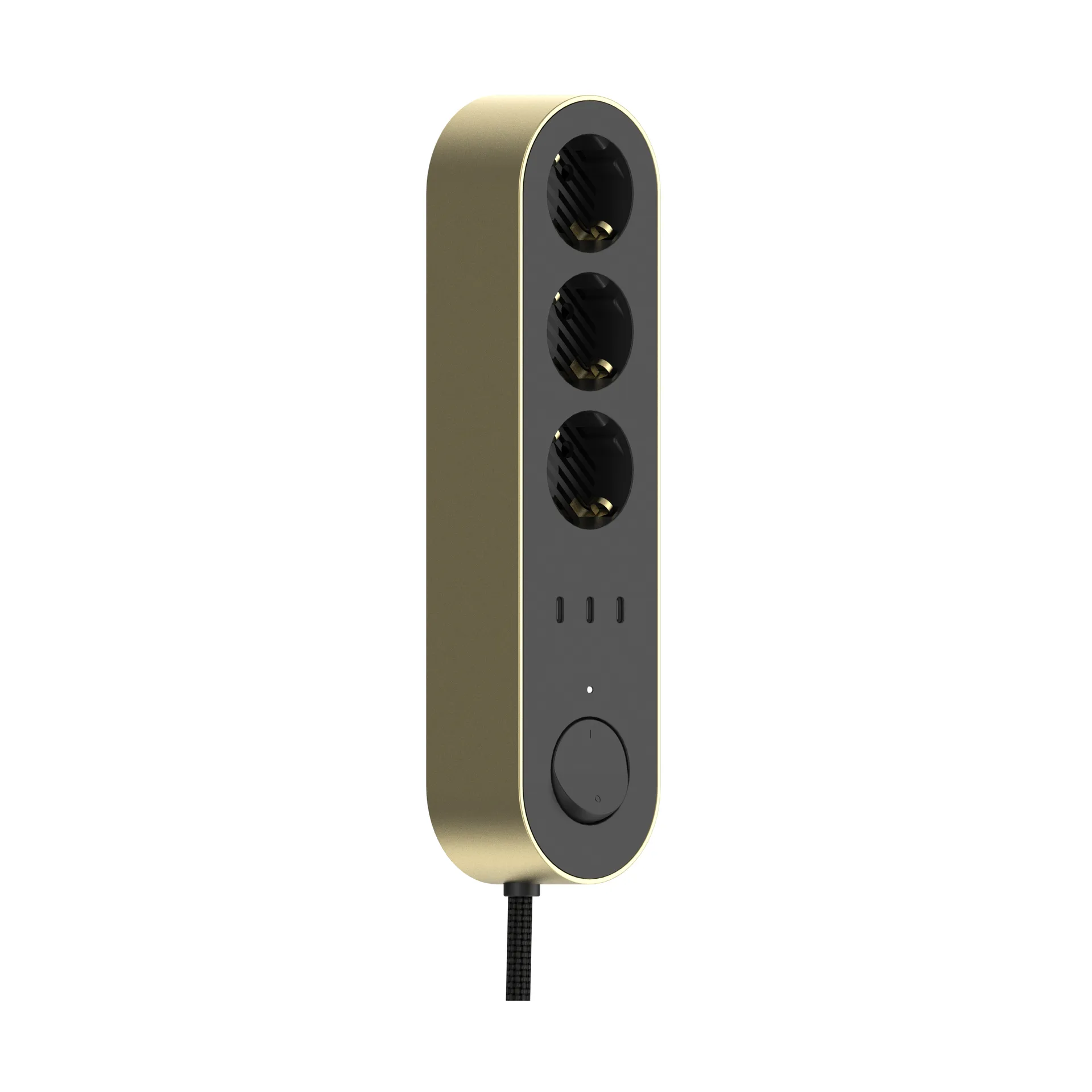 Edgar Power Bar stekkerdoos, Satin brass Palette