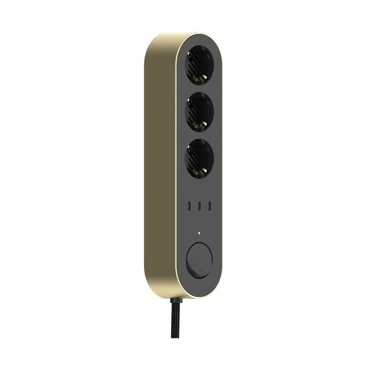 Edgar Power Bar stekkerdoos - Satin brass - Palette
