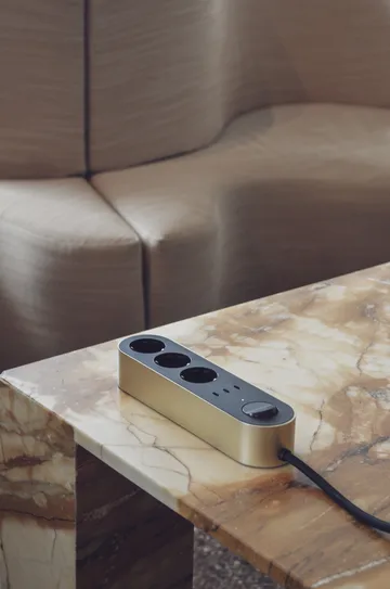 Edgar Power Bar stekkerdoos - Satin brass - Palette