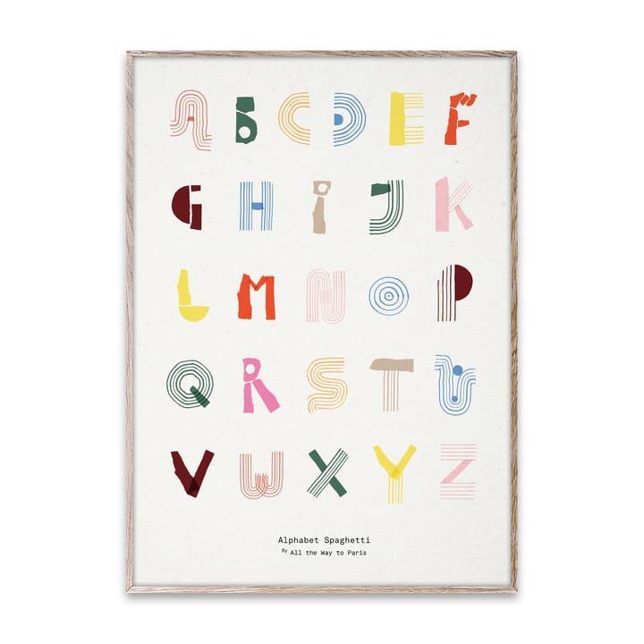 Alphabet Spaghetti ENG Multi-colour poster  - 50x70 cm - Paper Collective