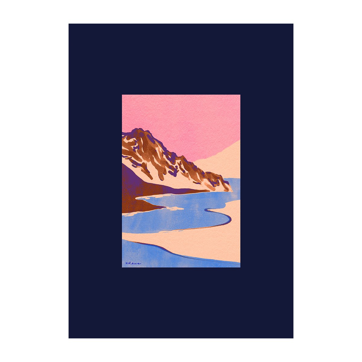Paper Collective Blue Landscape poster 30x40 cm | Scandinavisch Interieur | Posters | Multi
