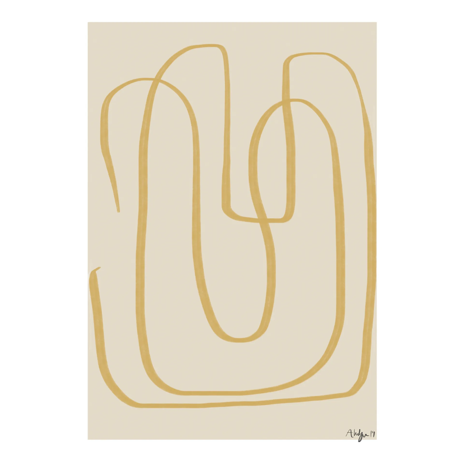 Different Ways I poster geel, 50x70 cm Paper Collective