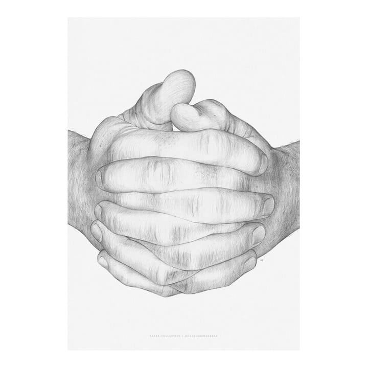 Folded hands poster, 50 x 70 cm. Paper Collective