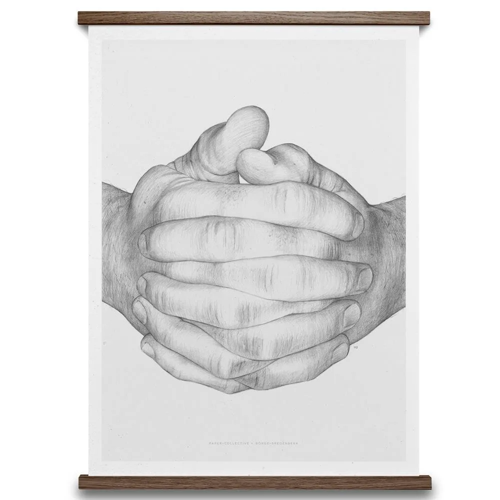 Folded hands poster, 50 x 70 cm. Paper Collective