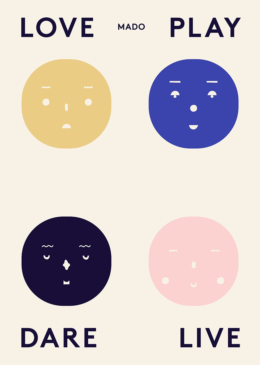 Paper Collective Four Feelings poster 50x70 cm | Scandinavisch Interieur | Posters | Multi