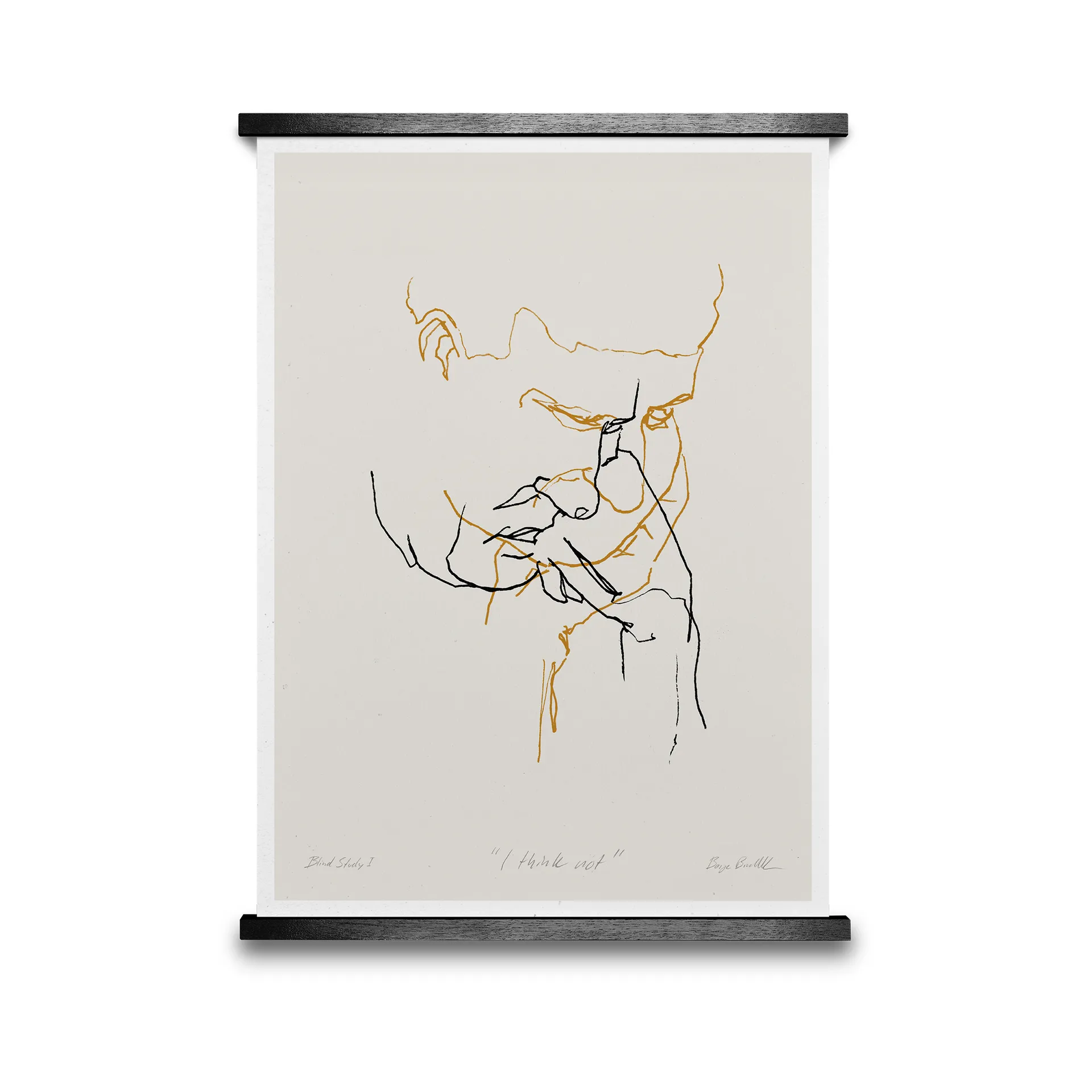I Think Not 01 (gele) poster, 50x70 cm Paper Collective