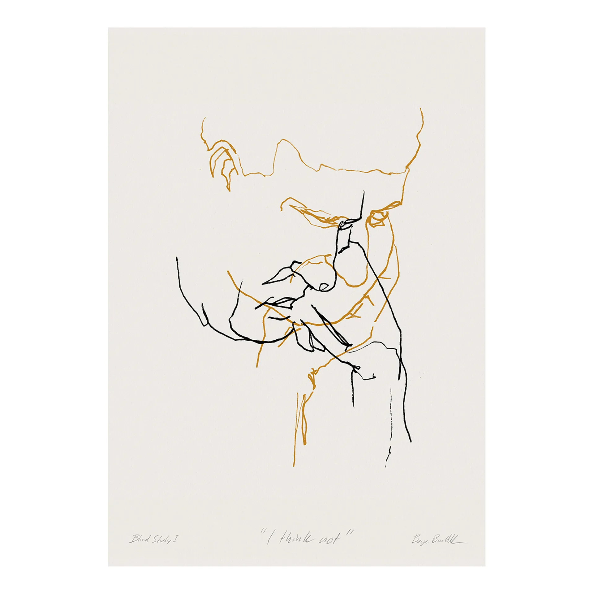 I Think Not 01 (gele) poster, 50x70 cm Paper Collective