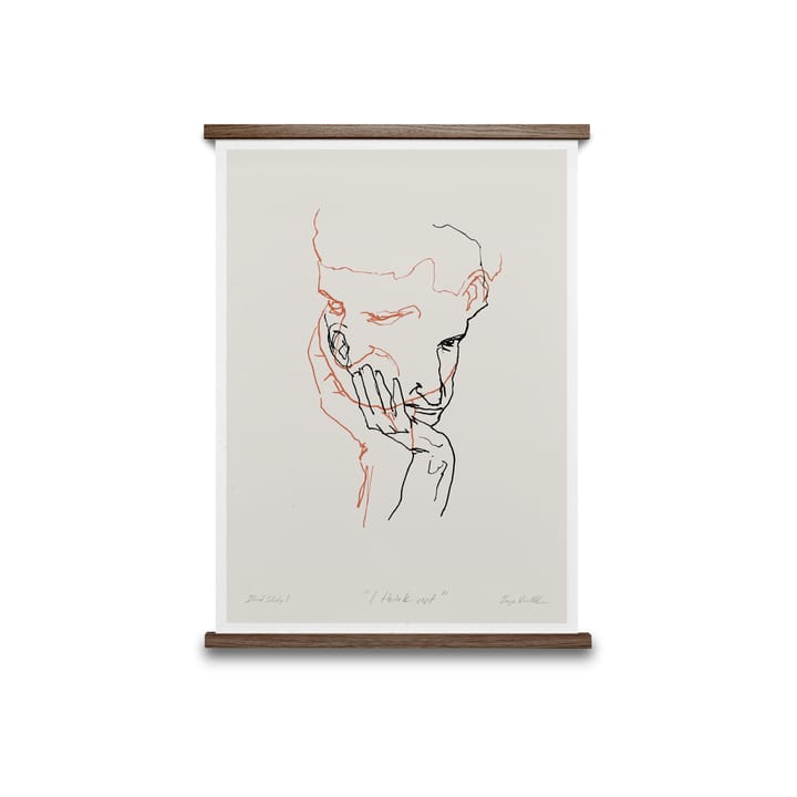 I Think Not 02 (rode) poster, 30x40 cm Paper Collective