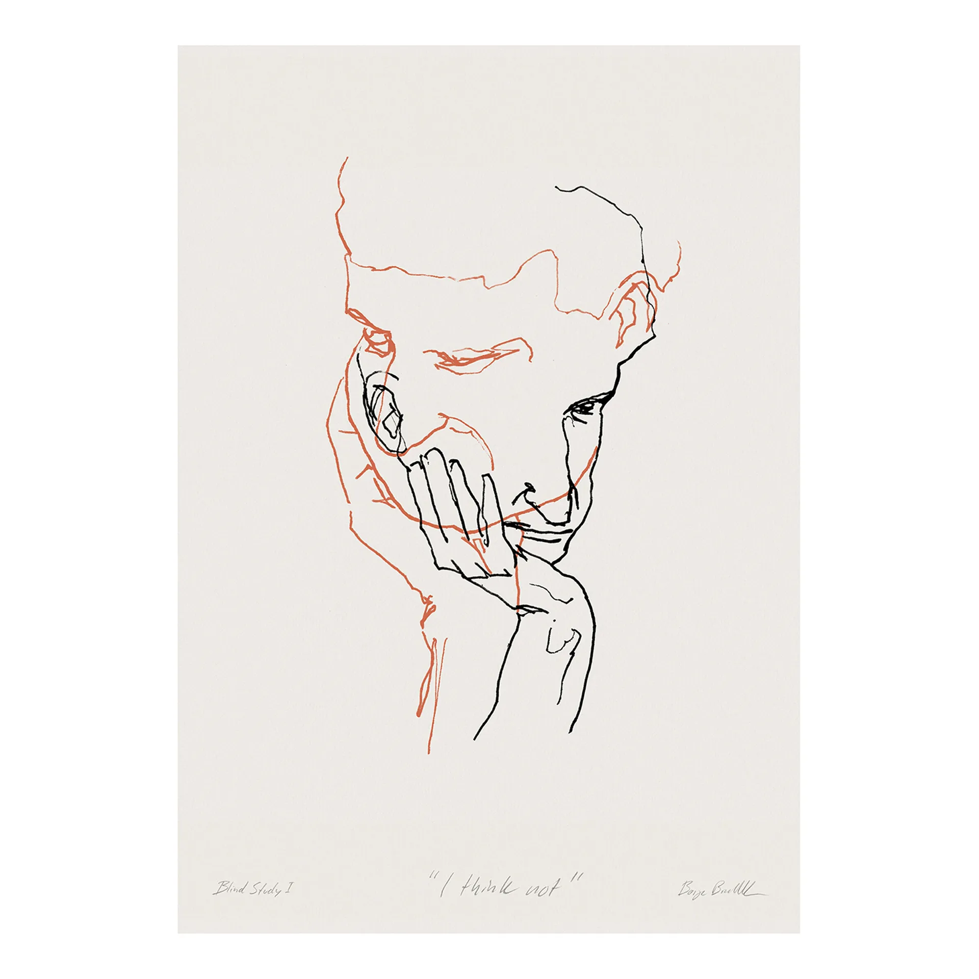 I Think Not 02 (rode) poster, 30x40 cm Paper Collective