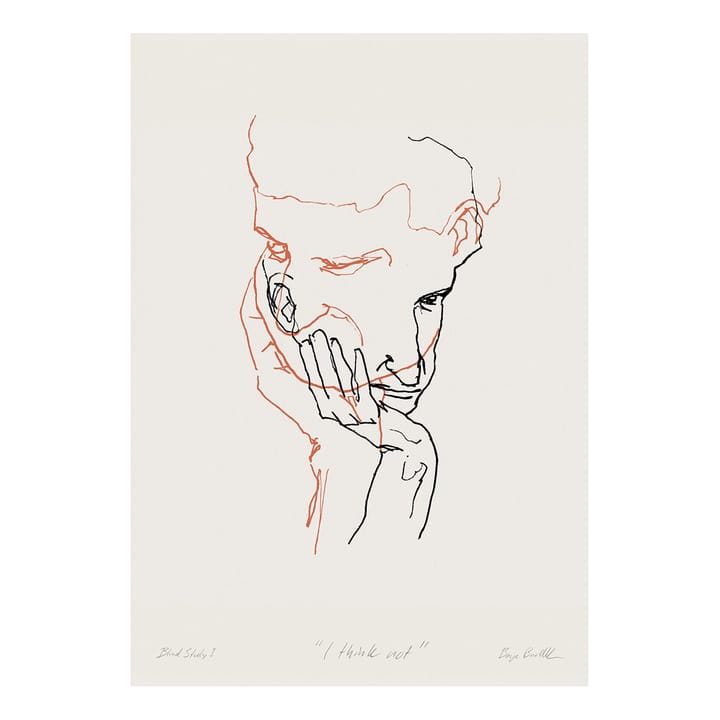 I Think Not 02 (rode) poster, 30x40 cm Paper Collective