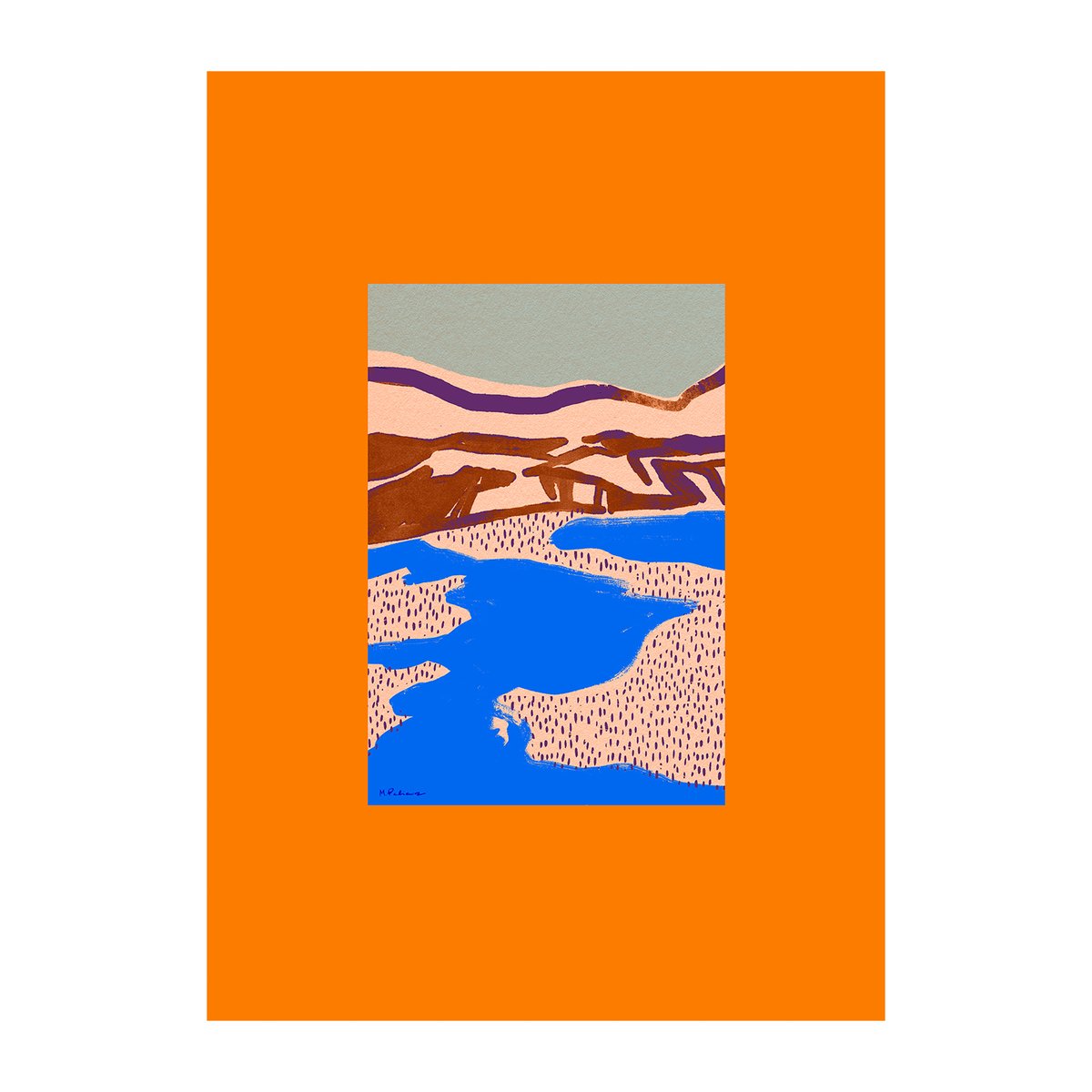 Paper Collective Orange Landscape poster 50x70 cm | Scandinavisch Interieur | Posters | Multi