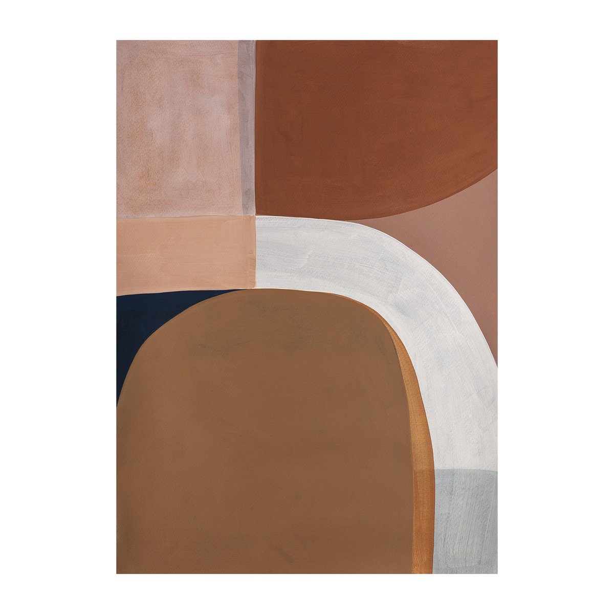 Paper Collective Painted Shapes 01 poster 30x40 cm | Scandinavisch Interieur | Posters | Bruin