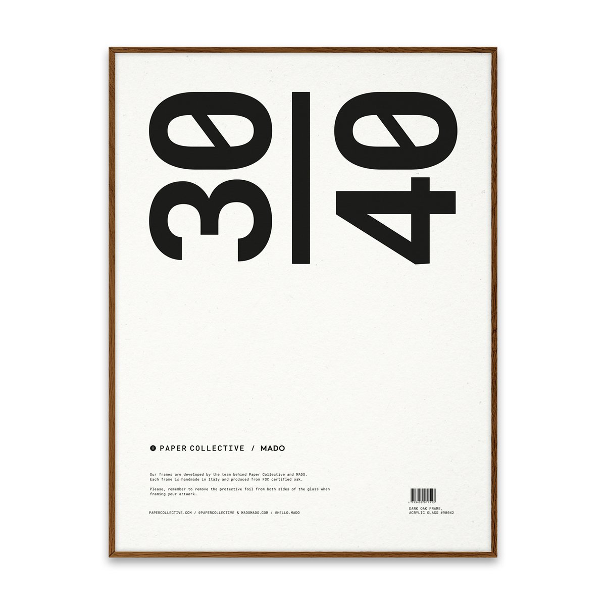 Paper Collective lijst plexiglas-donker eikenhout 30x40 cm
