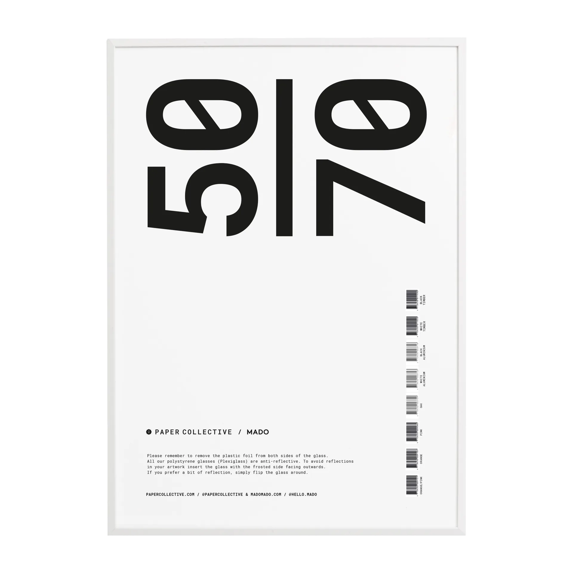 Paper Collective lijst plexiglas-wit, 50x70 cm Paper Collective