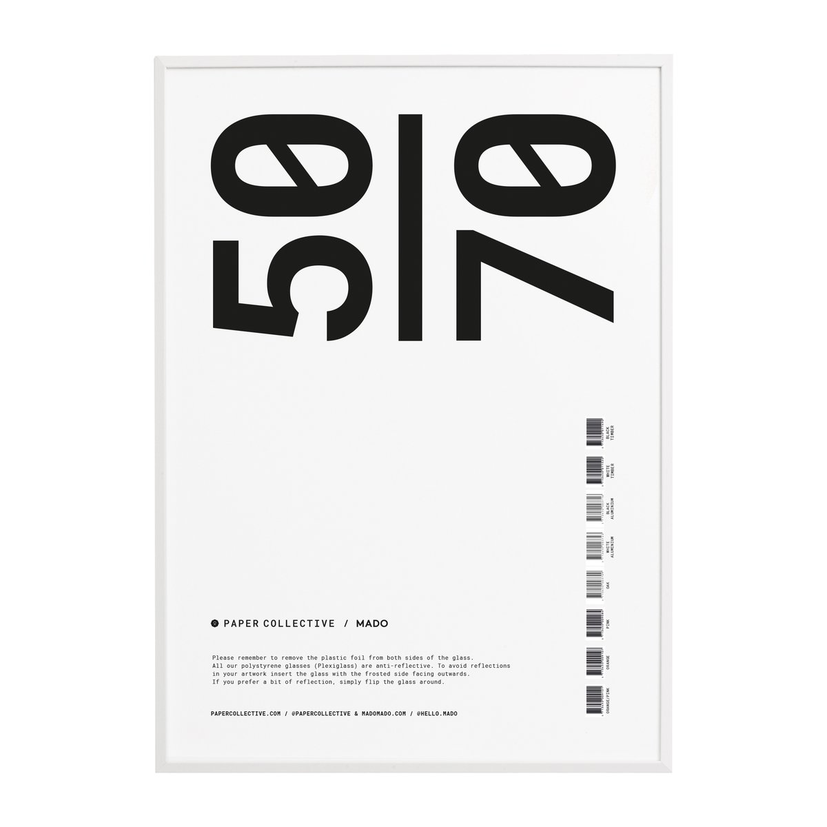 Paper Collective lijst plexiglas-wit 50x70 cm | Scandinavisch Interieur | Lijsten & kaders | Wit