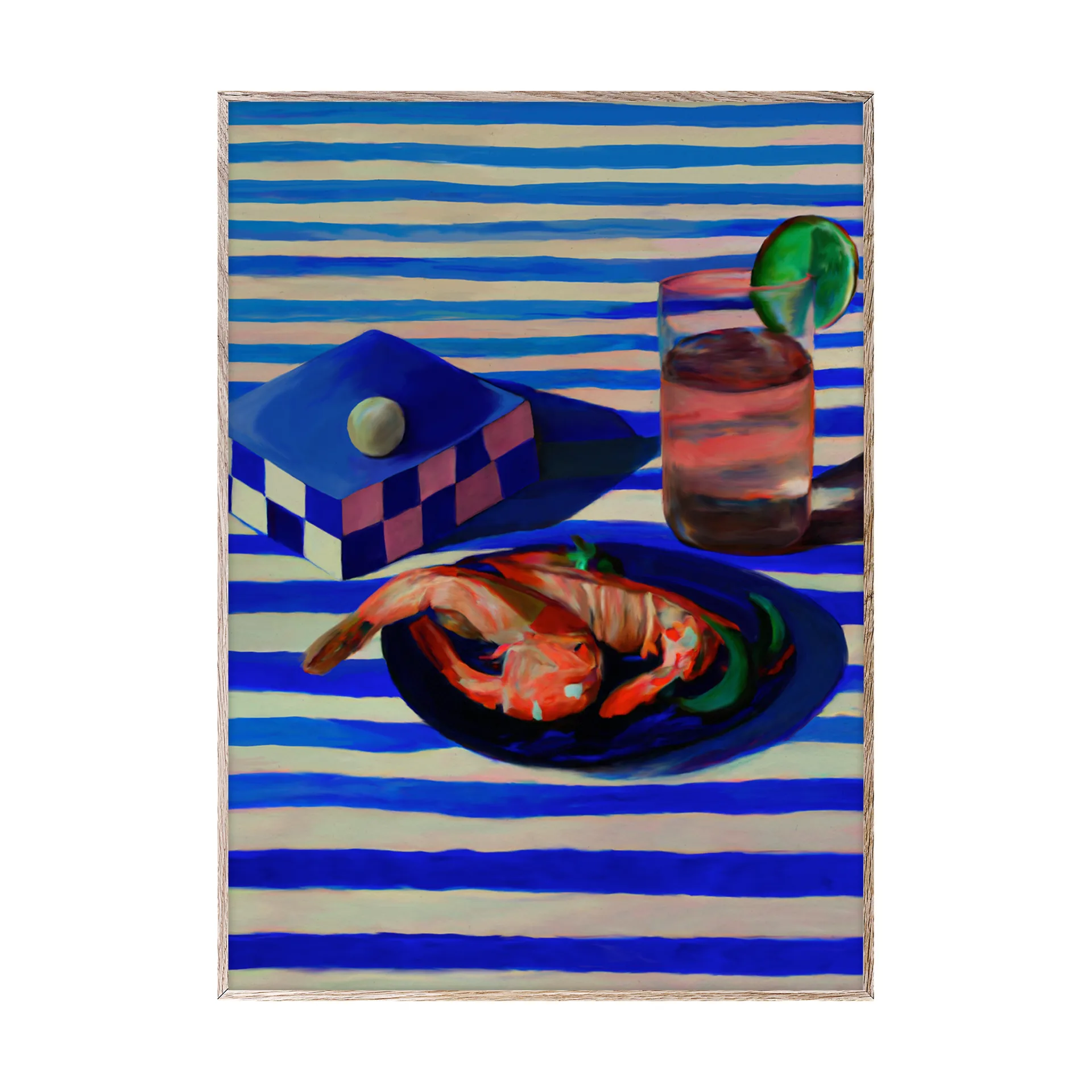 Shrimp & Stripes poster, 30x40 cm Paper Collective