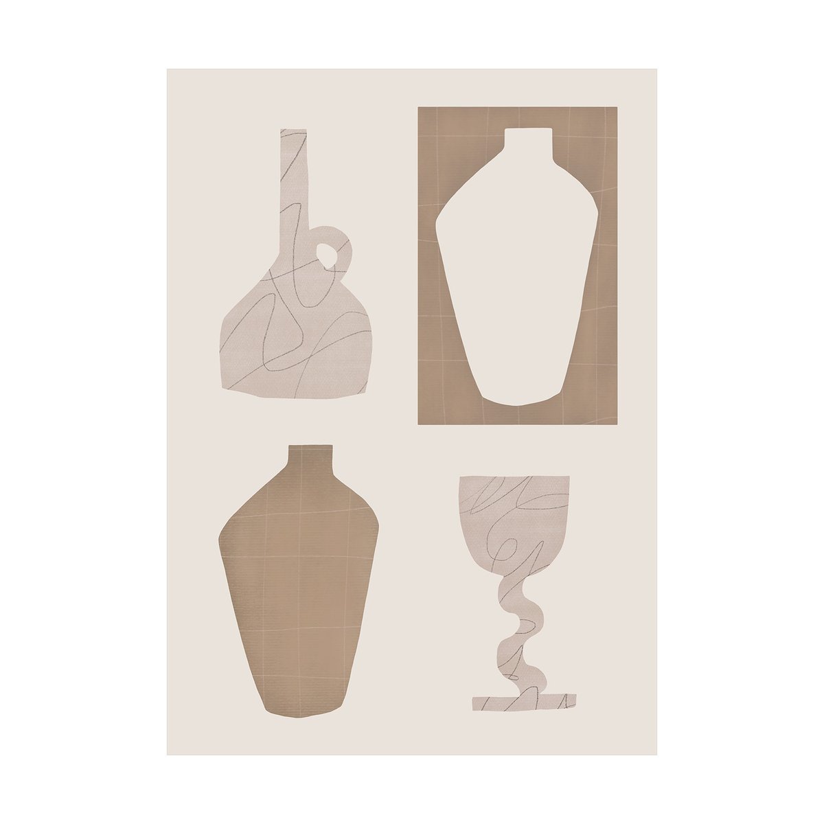 Paper Collective Vessel 01 poster 50x70 cm | Scandinavisch Interieur | Posters | Beige
