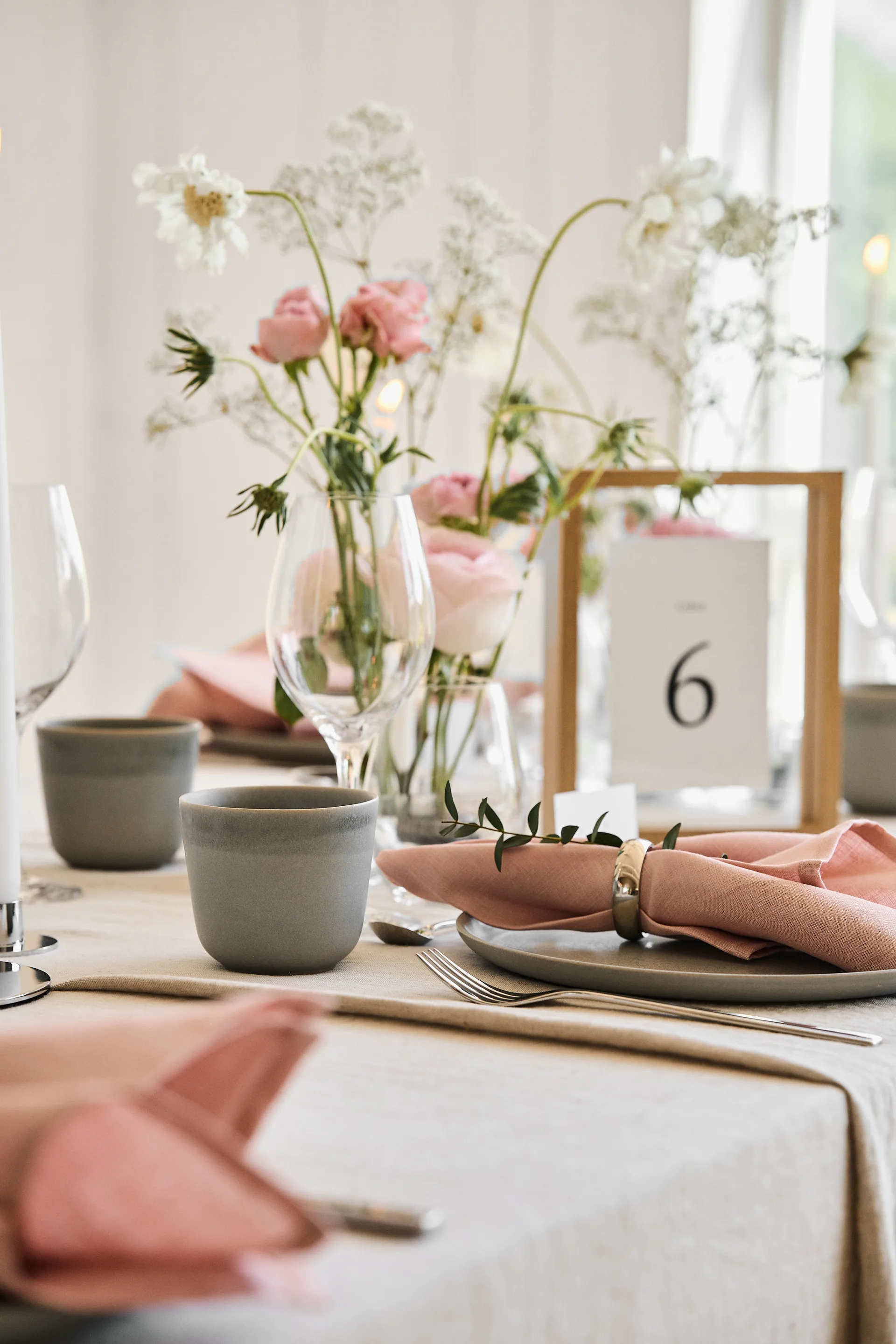 Morgon grå bord Ø24 cm 4-pack, Grijs Paradisverkstaden