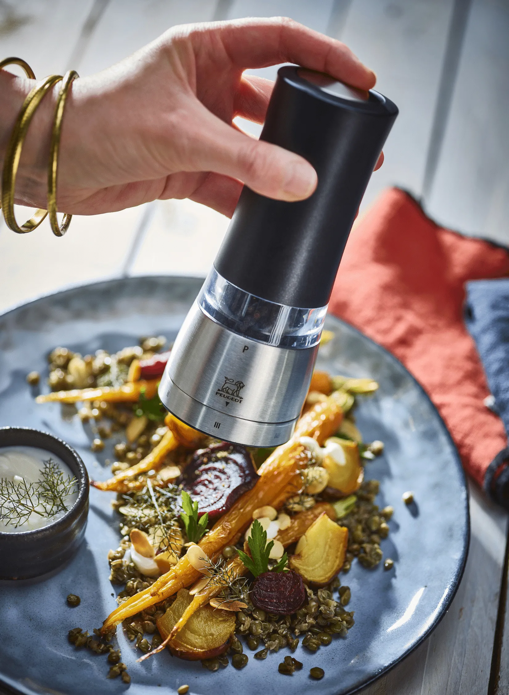 Daman elektrische pepermolen 16 cm, Zwart Peugeot