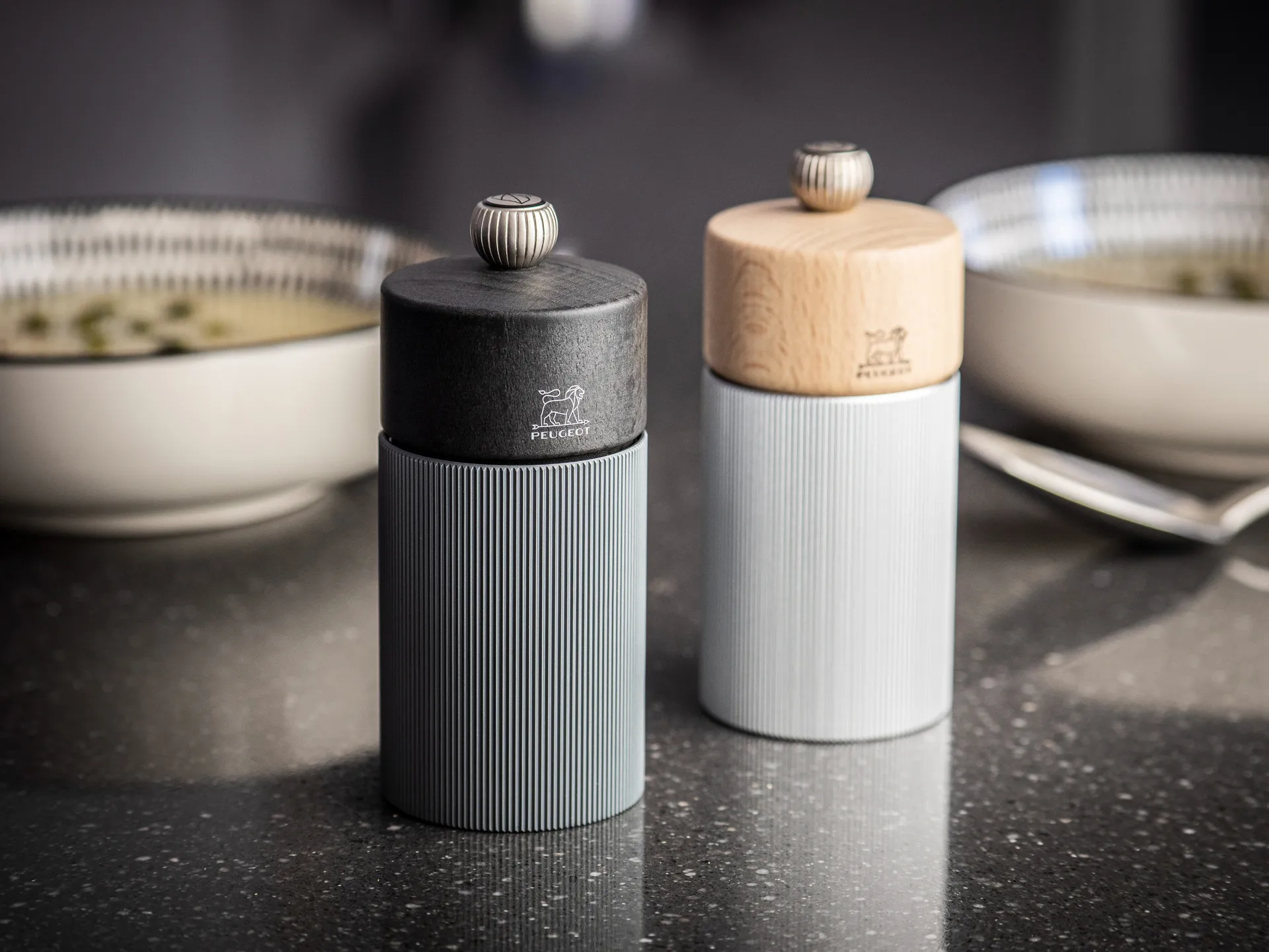 Line Natural pepermolen 12 cm, Wood-aluminium Peugeot