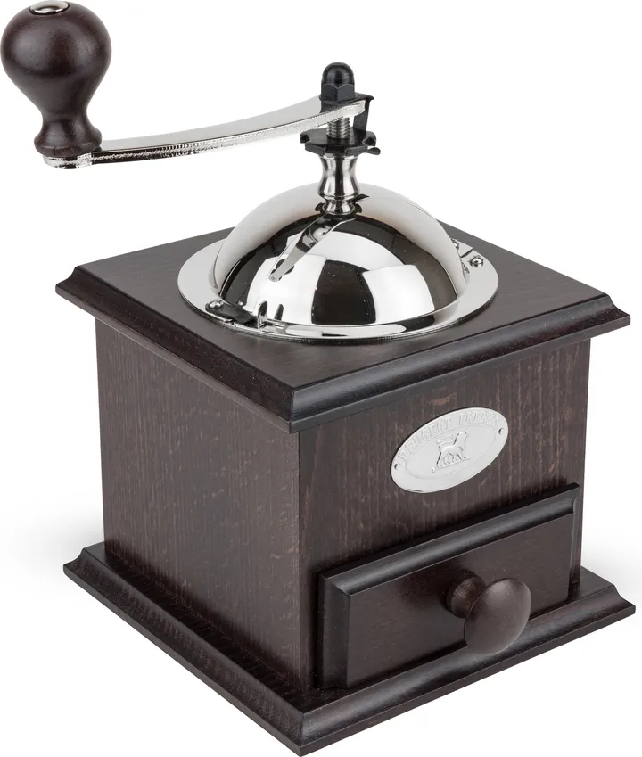 Nostalgi koffiemolen 13x13 cm - Walnotenhout - Peugeot