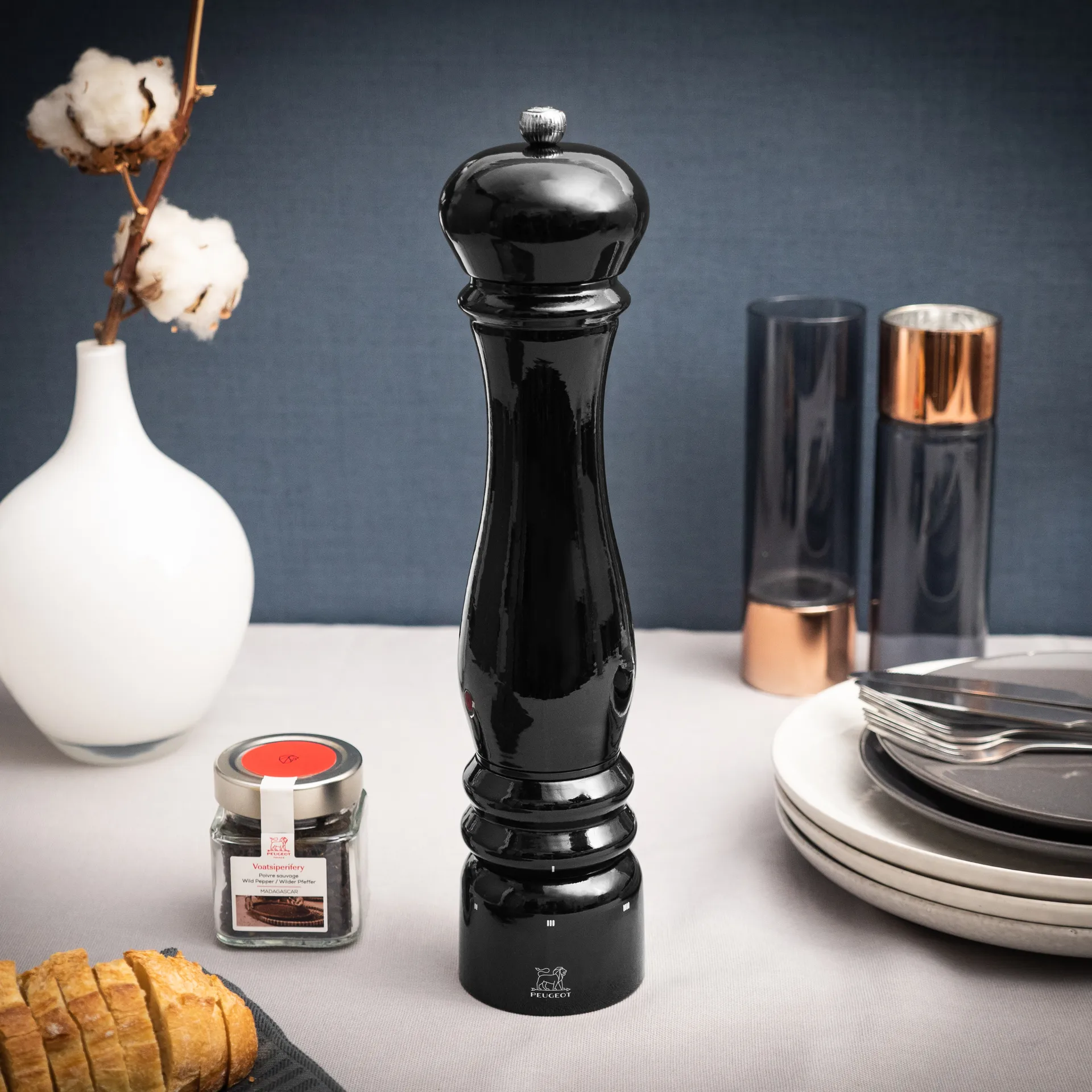 Paris elektrische zoutmolen 34 cm, Zwart Peugeot